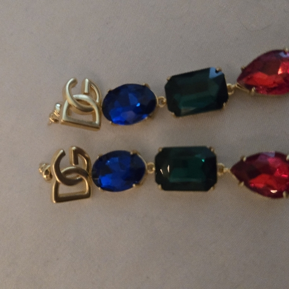 18kgp D&G Elegant Multicolor Drop Earrings - Picture 8 of 16